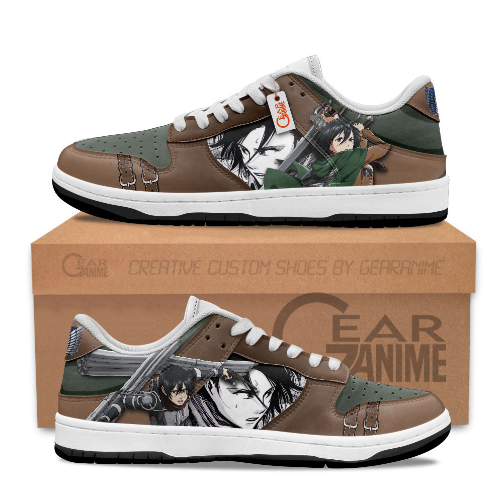 Mikasa Ackerman Custom Anime Low-Top Skate Sneakers