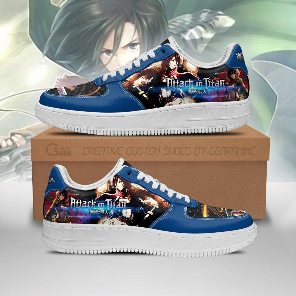 Mikasa Ackerman Shingeki Custom Anime Low-Top Leather Sneakers