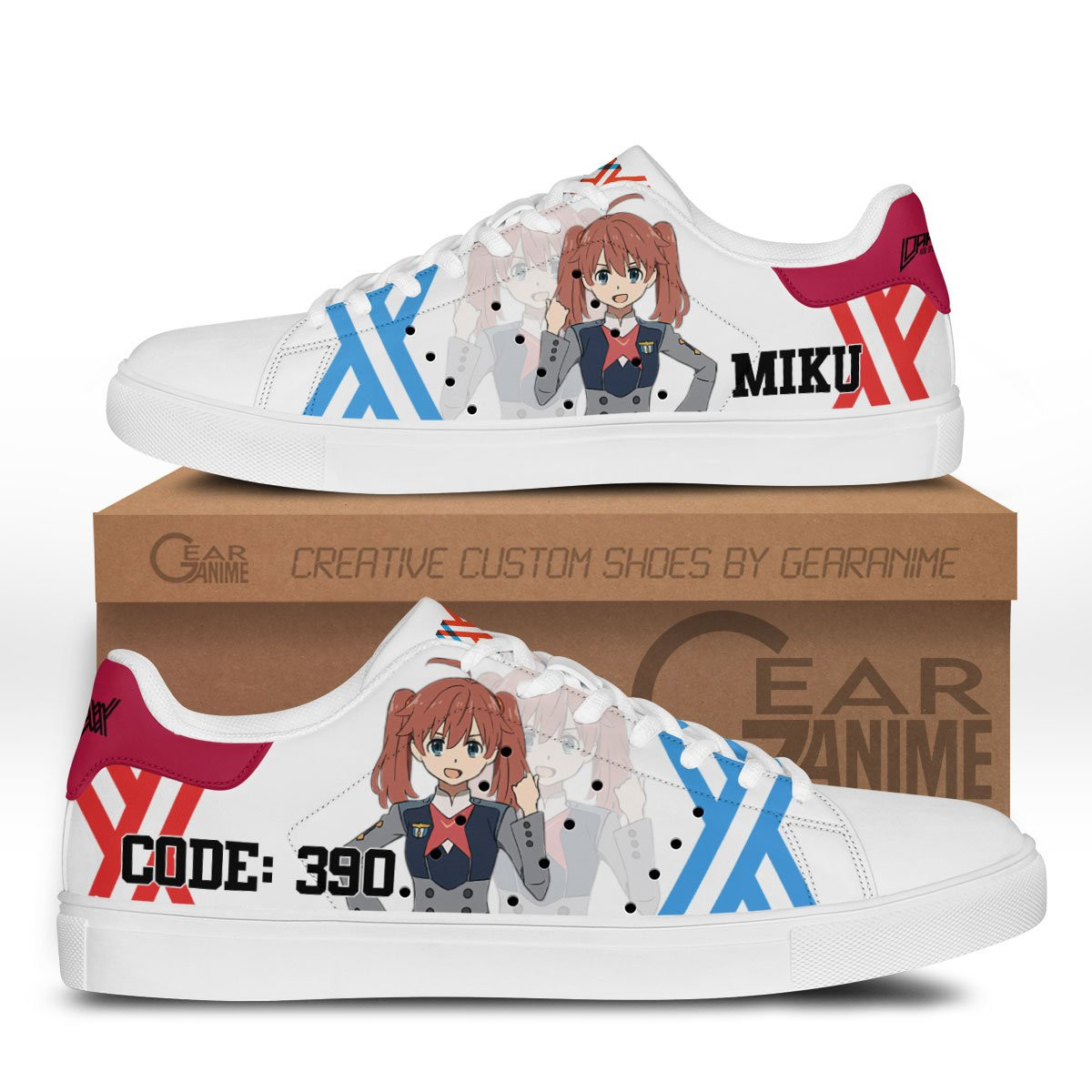 Miku Code:390 Custom Anime Classic Court Shoes