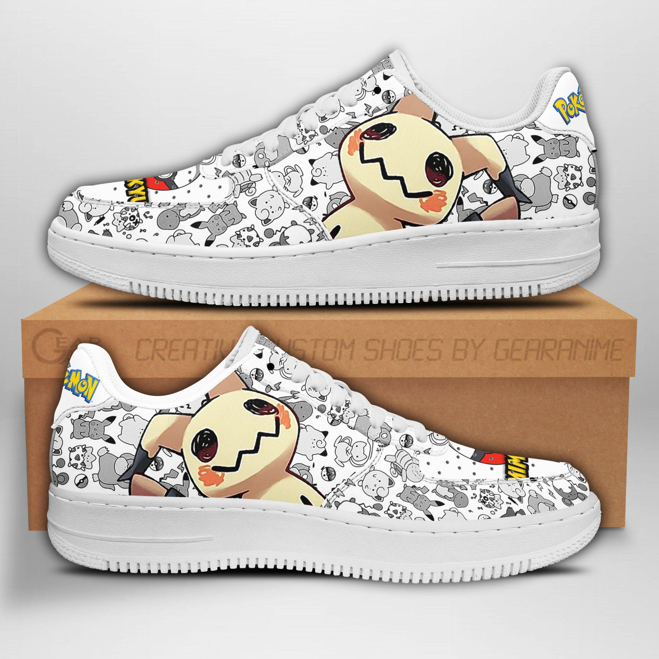 Mimikyu Custom Anime Low-Top Leather Sneakers