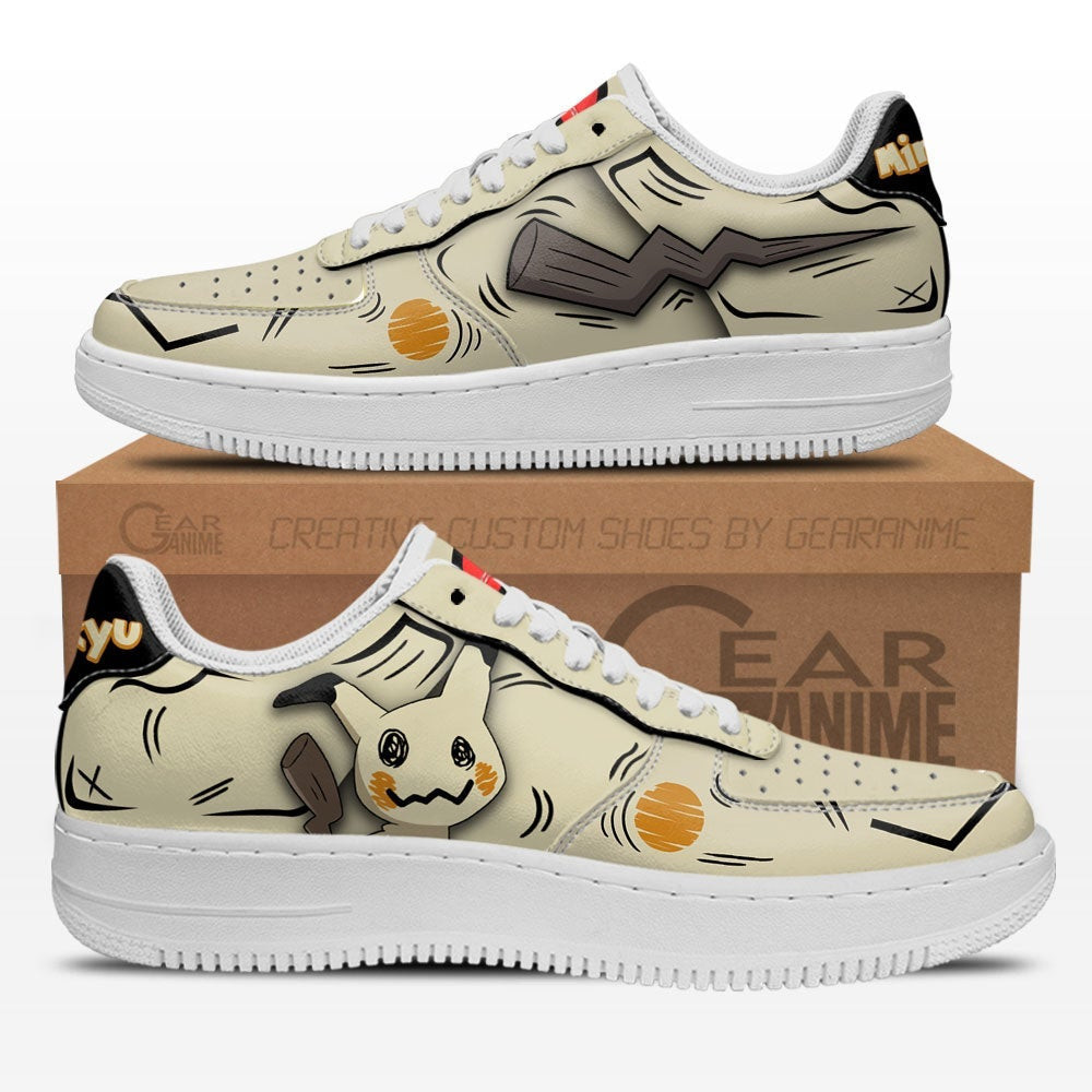 Mimikyu Custom Anime Low-Top Leather Sneakers