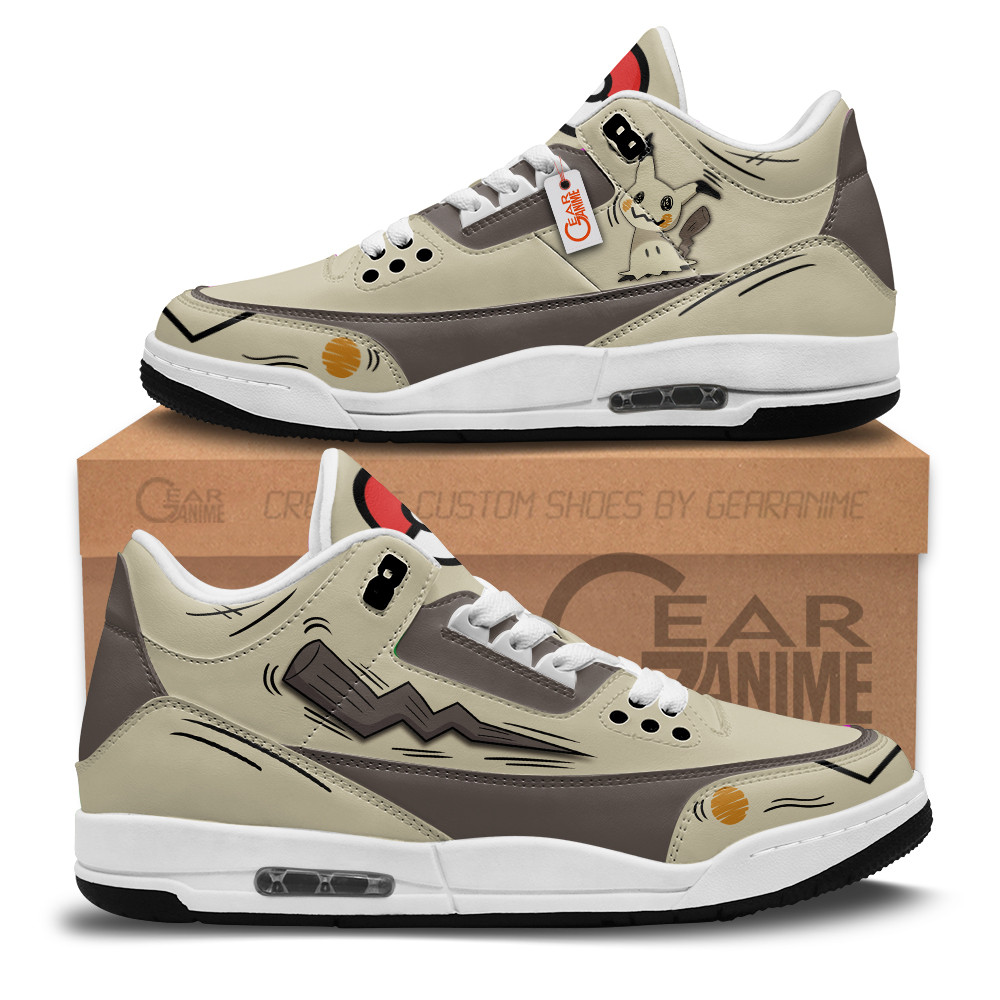 Mimikyu Custom Anime Retro 3 Leather Sneakers