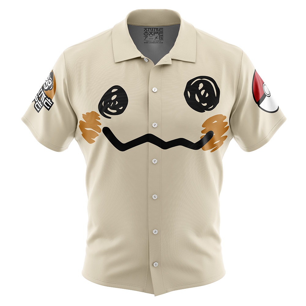 Mimikyu Face Pokemon Button Up  Hawaiian Shirt
