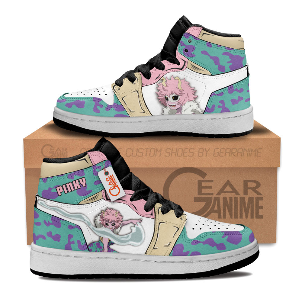 Mina Ashido Custom Anime Kids High-Top Leather Sneakers Personalized
