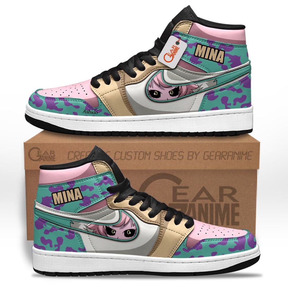 Mina Ashido High-Top Leather Sneakers Custom Name