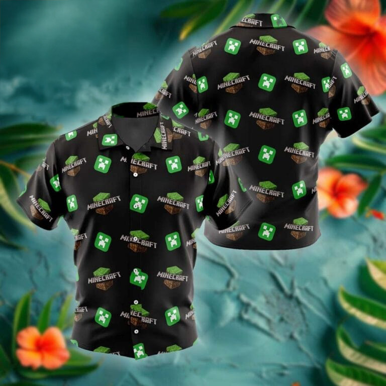 Minecraft Merch Minecraft Power Summer Hawaiian Shirt Gift For Creeper Fans