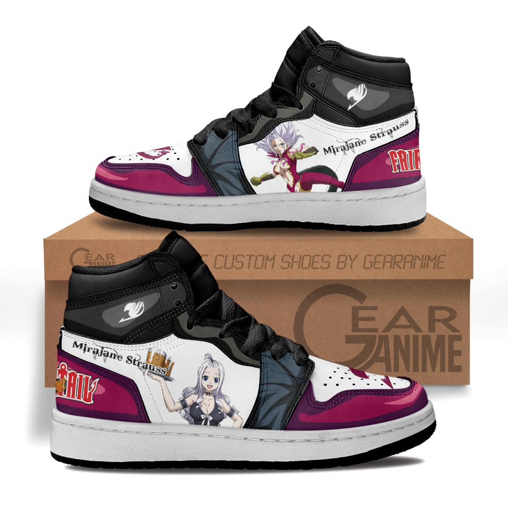 Mirajane Strauss Custom Anime Kids High-Top Leather Sneakers