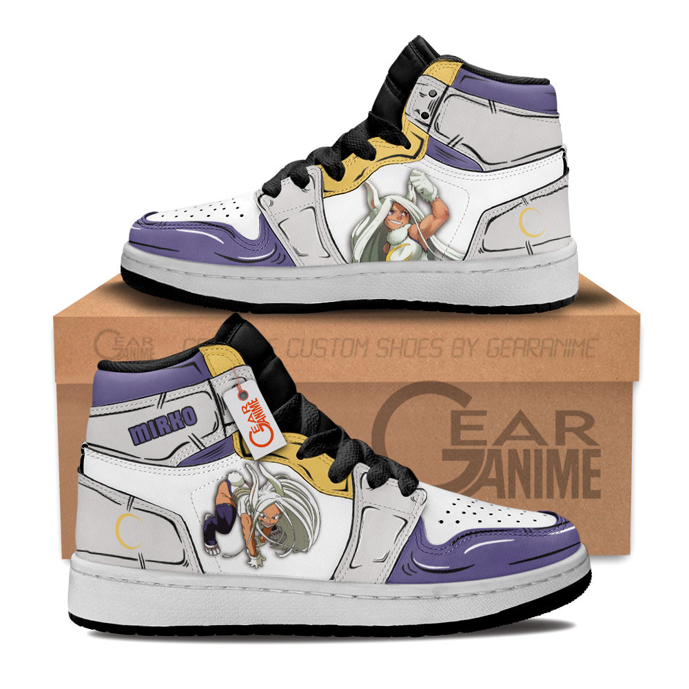 Mirko Custom Anime Kids High-Top Leather Sneakers Personalized