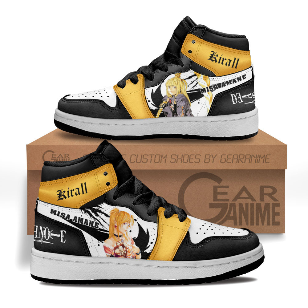 Misa Amane Custom Anime Kids High-Top Leather Sneakers Death Note Shoes MV2802