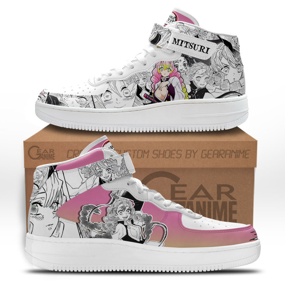 Mitsuri Kanroji Custom Anime Mid-Top Leather Sneakers