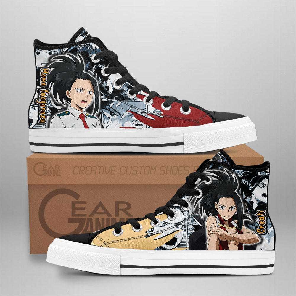 Momo Yaoyorozu Custom Anime High-Top Canvas Shoes NTT291