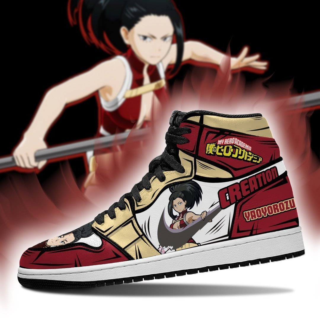 Momo Yaoyorozu Custom Anime High-Top Leather Sneakers