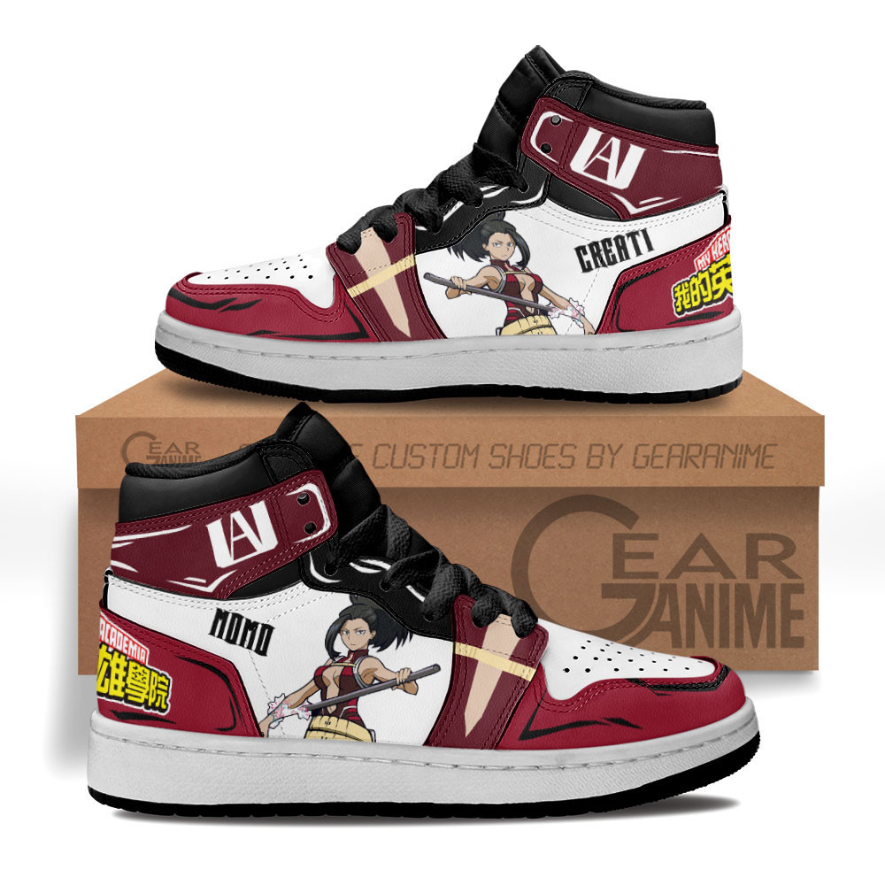 Momo Yaoyorozu Custom Anime Kids High-Top Leather Sneakers