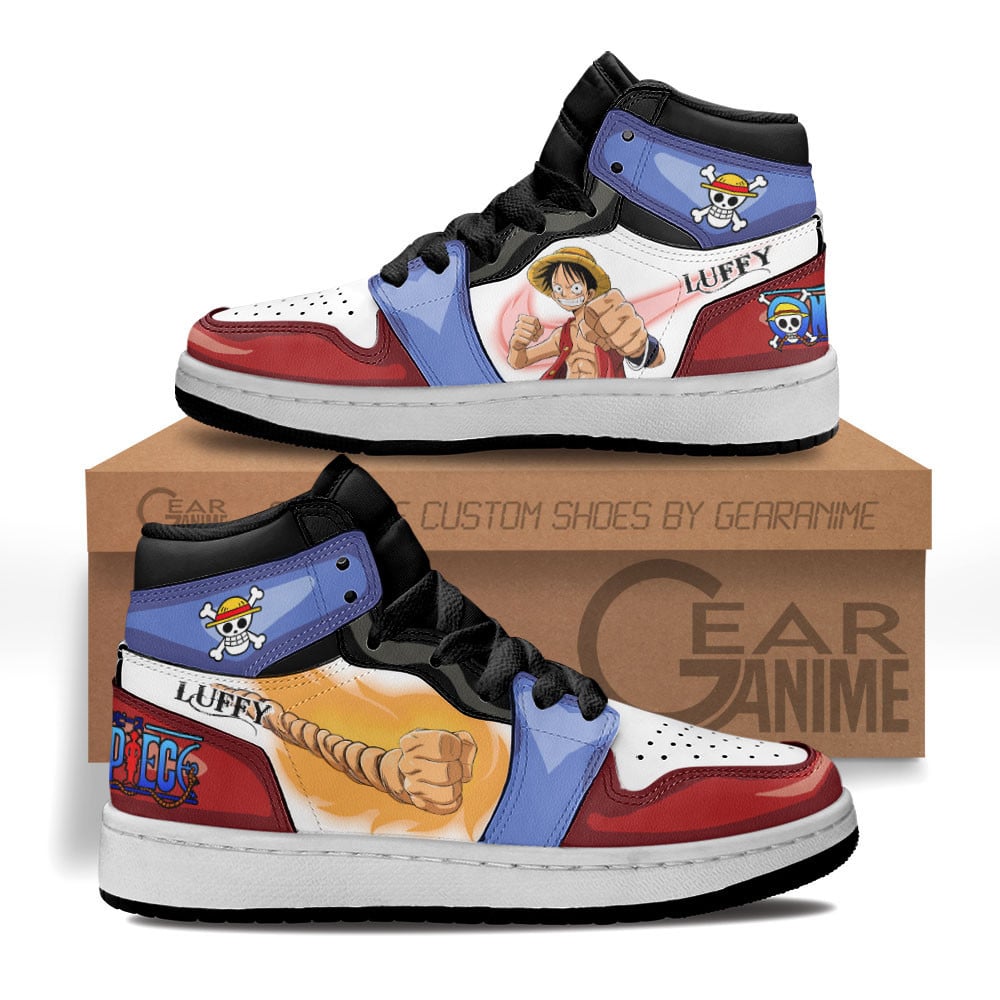Monkey D Luffy Custom Anime Kids High-Top Leather Sneakers