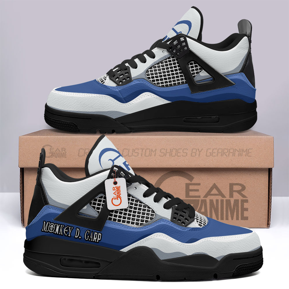Monkey D. Garp Retro 4 Leather Sneakers Garp the Fist Custom Name