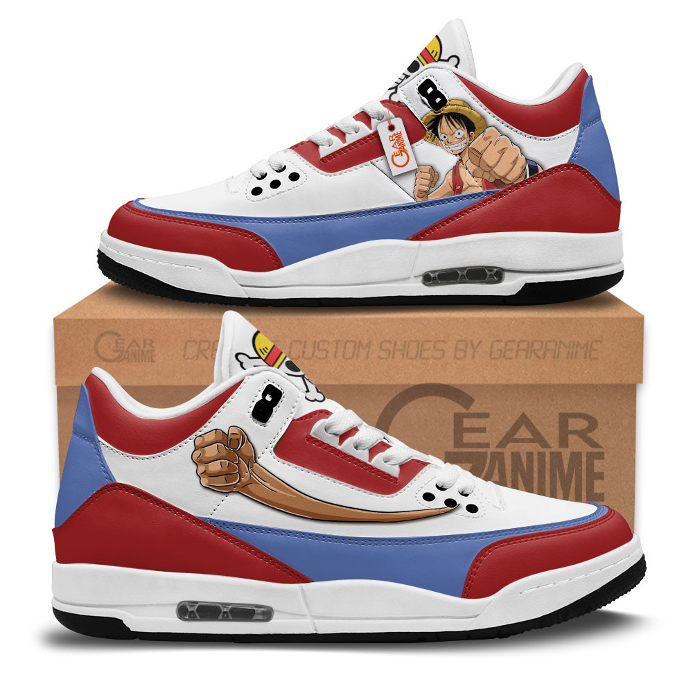 Monkey D. Luffy Custom Anime Retro 3 Leather Sneakers