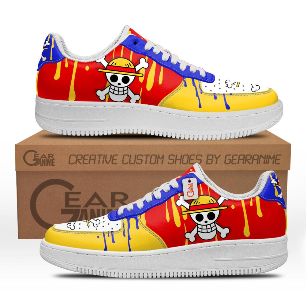 Monkey D. Luffy Symbol Custom Anime Low-Top Leather Sneakers