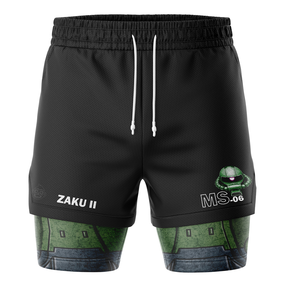 MS-06S Zaku II V2 Gundam 2-in-1 Performance Shorts
