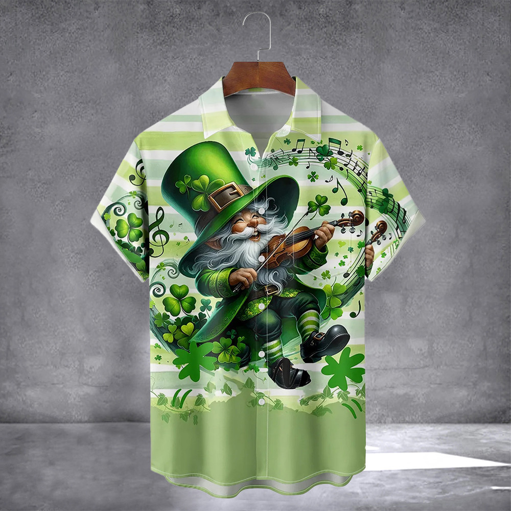 Musical Gnome Hawaiian Shirt With Pocket Target St Patricks Day Shirt Gifts For Son In Law