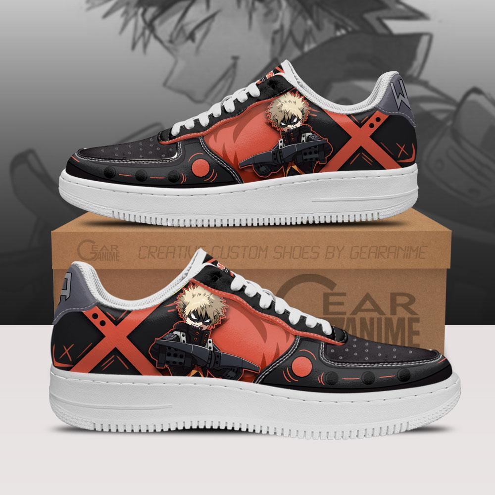 Musketeer Katsuki Bakugo Custom Anime Low-Top Leather Sneakers