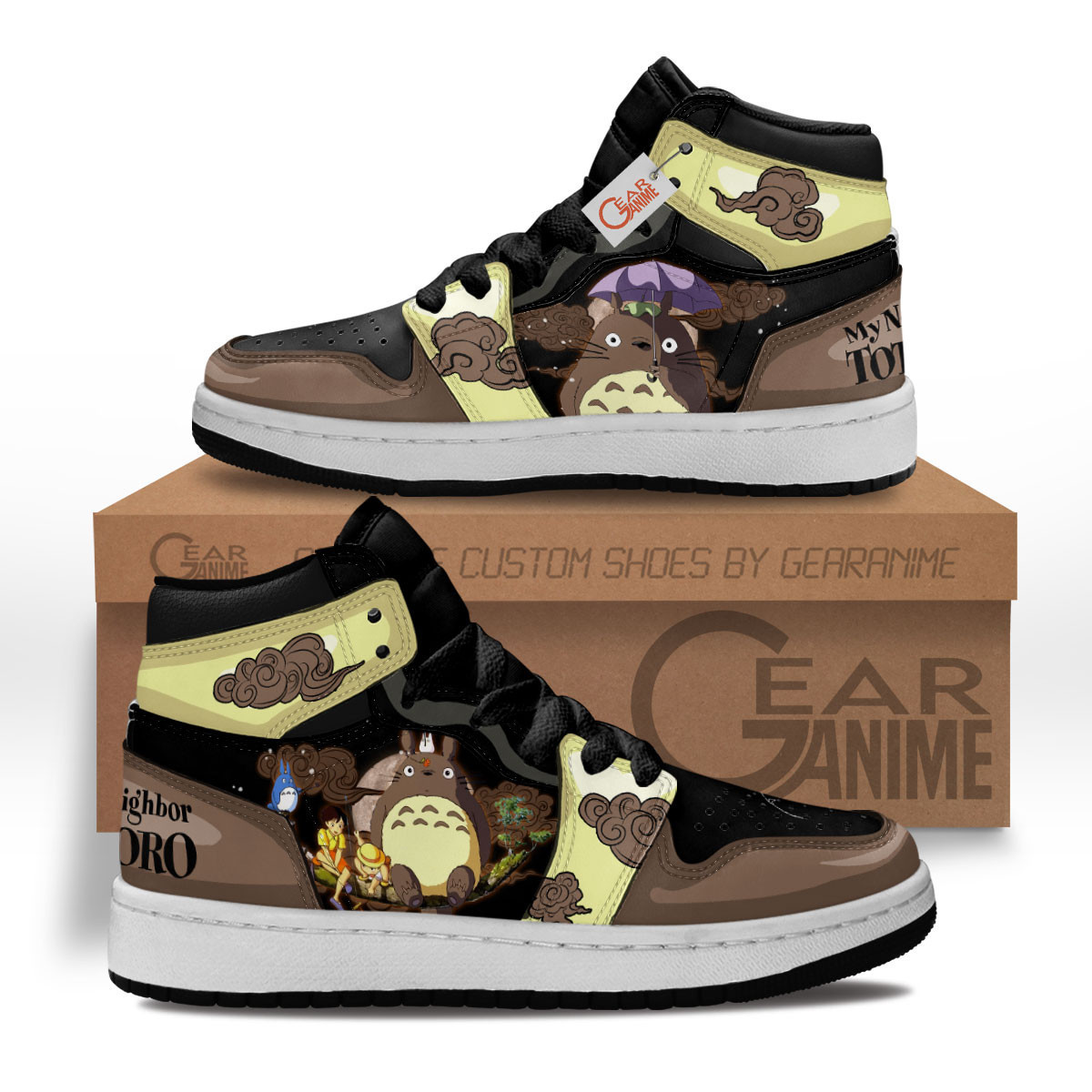 My Neighbor Totoro Custom Anime Kids High-Top Leather Sneakers MV2103