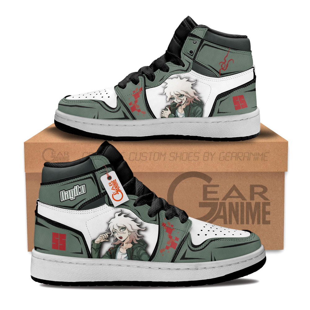 Nagito Komaeda Custom Anime Kids High-Top Leather Sneakers Personalized