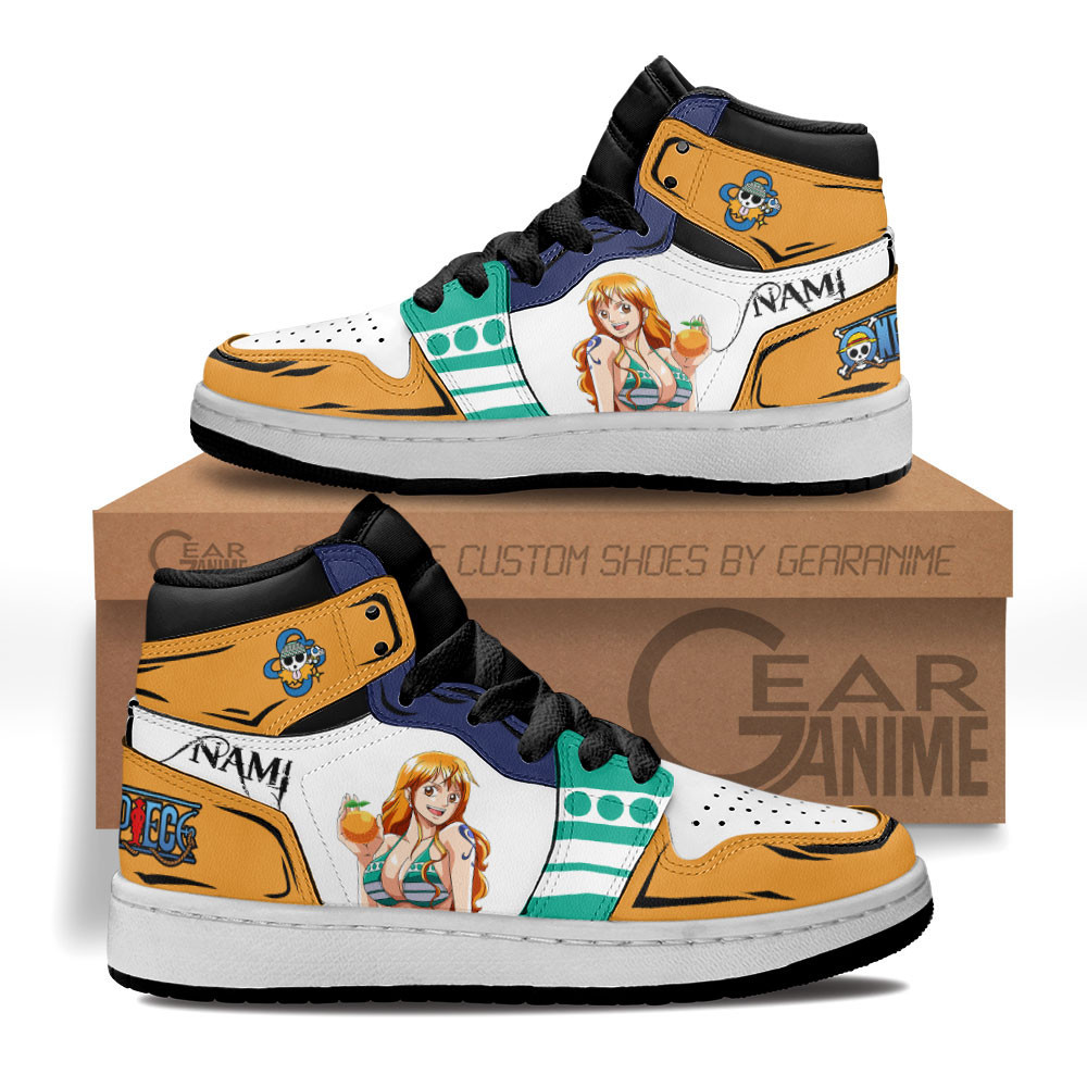 Nami Custom Anime Kids High-Top Leather Sneakers