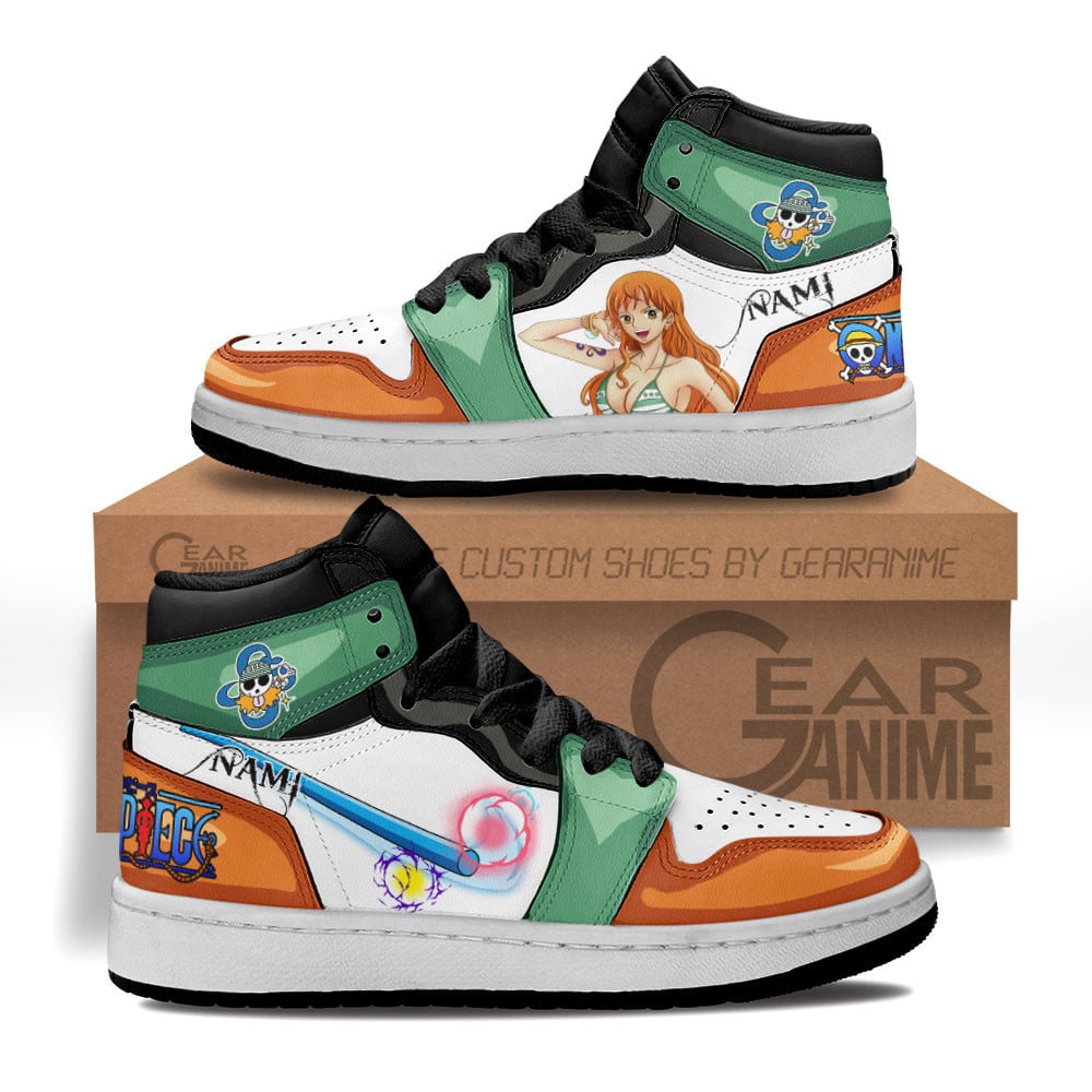 Nami Custom Anime Kids High-Top Leather Sneakers