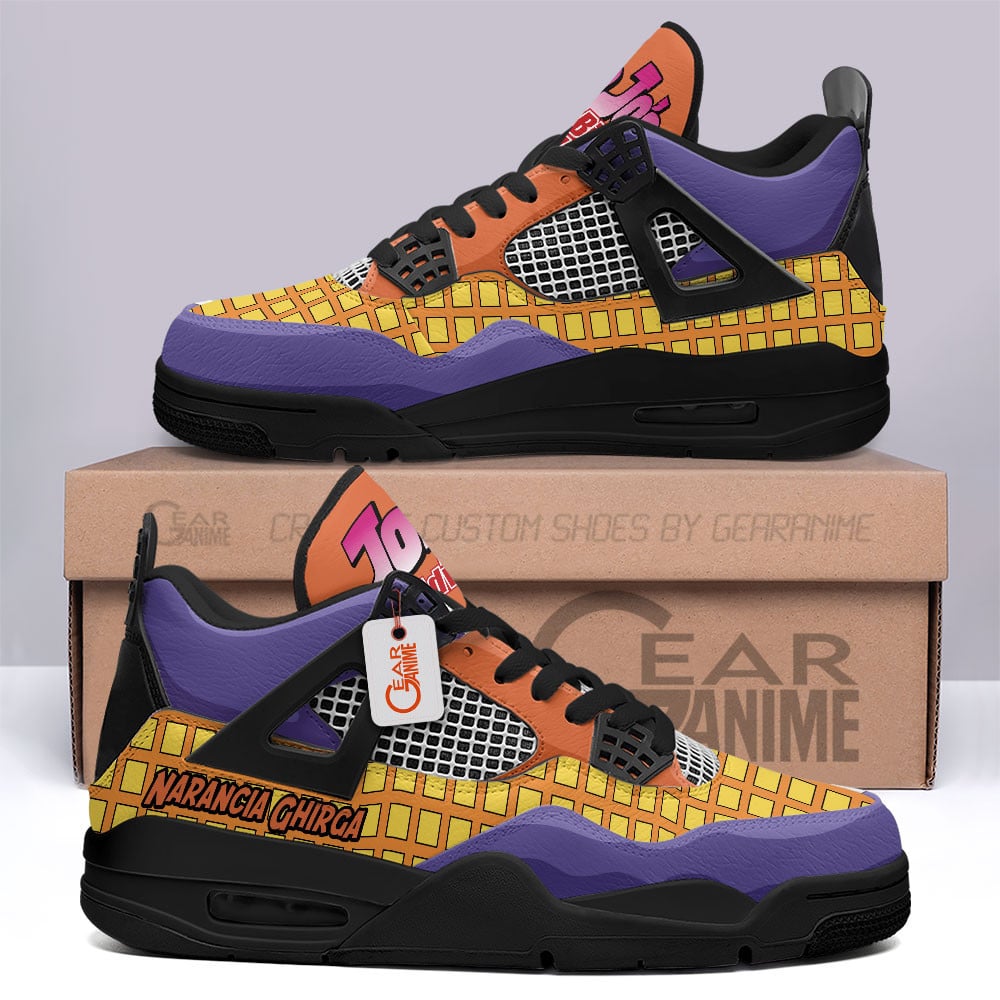 Narancia Ghirga Retro 4 Leather Sneakers Custom Name