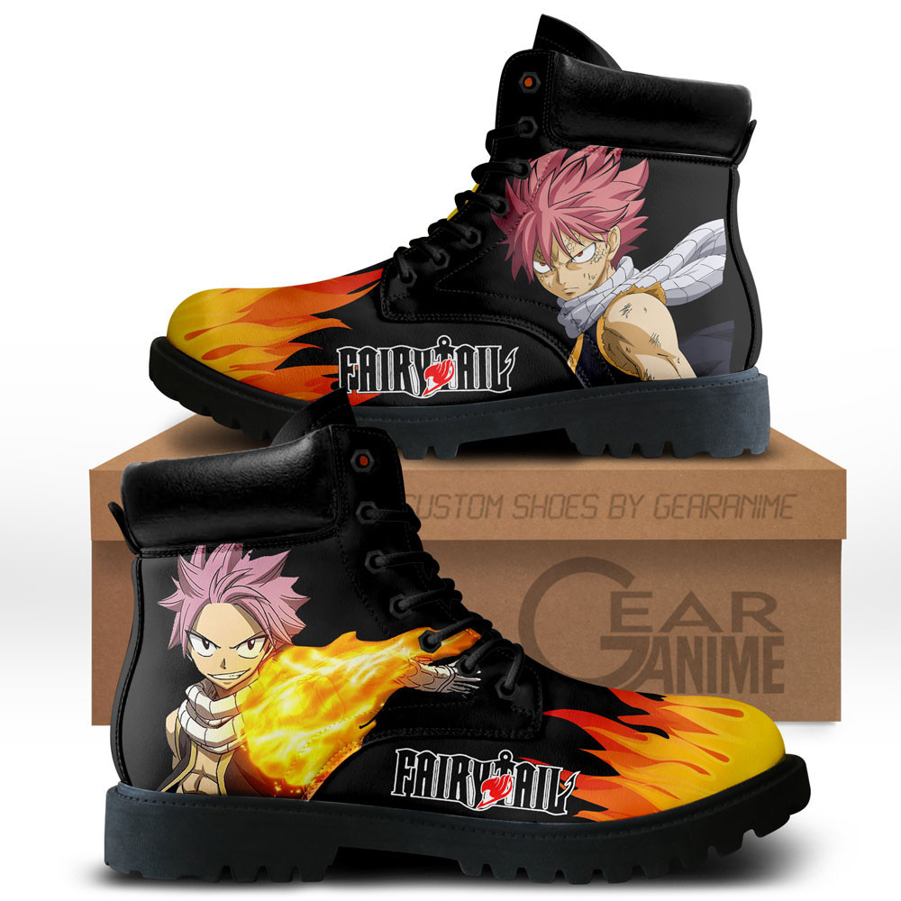 Natsu Dragneel Custom Anime Combat Boots NTT071