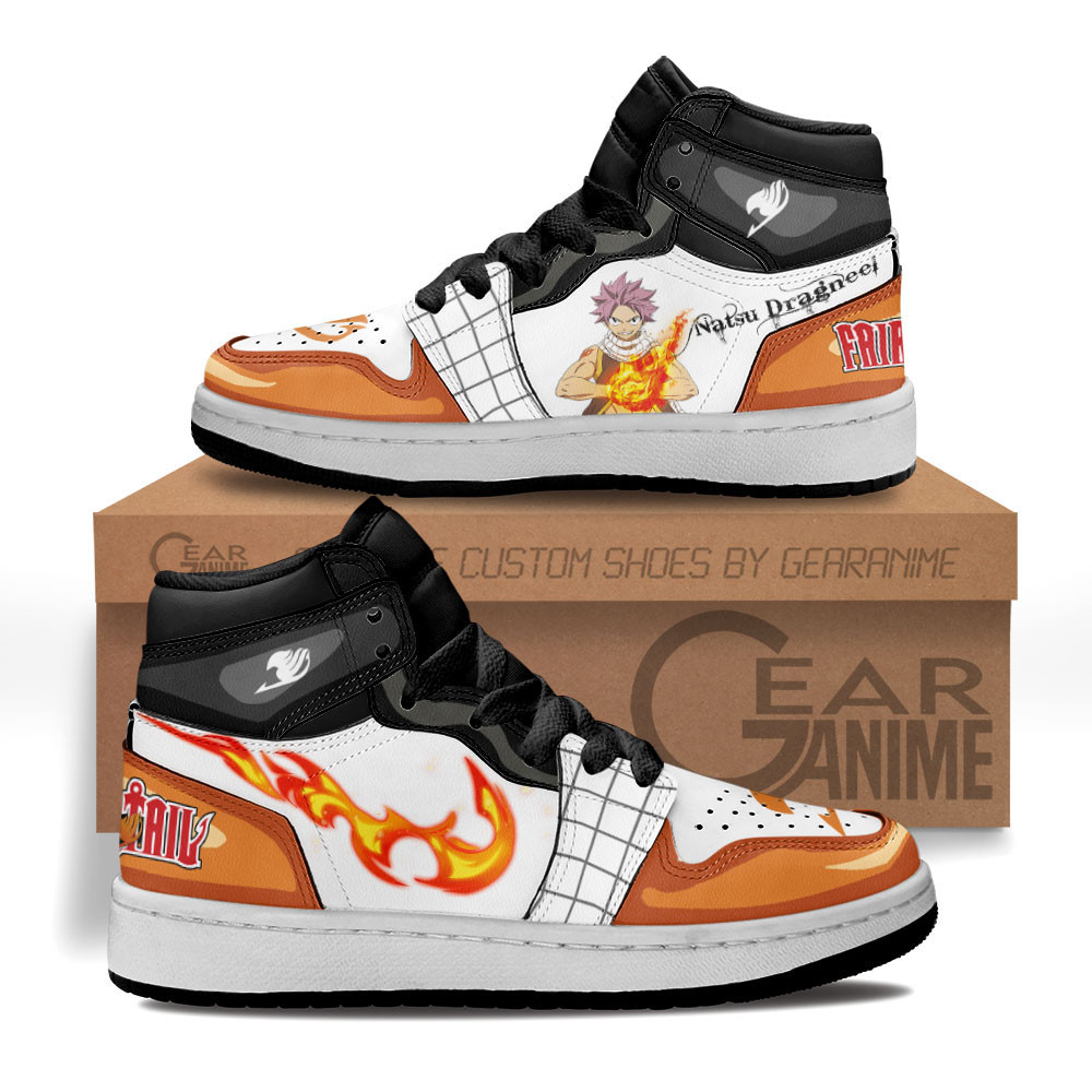 Natsu Dragneel Custom Anime Kids High-Top Leather Sneakers