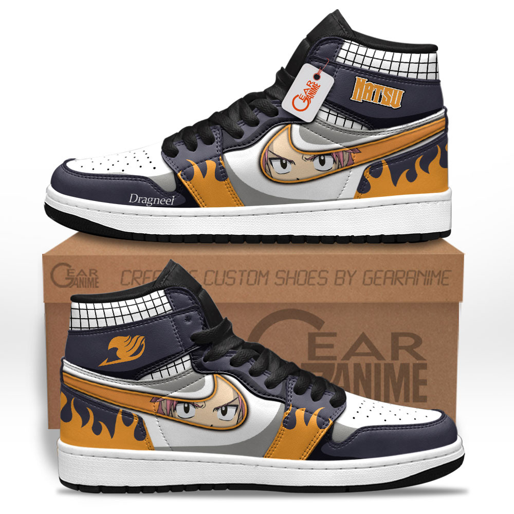 Natsu Dragneel High-Top Leather Sneakers Custom Name