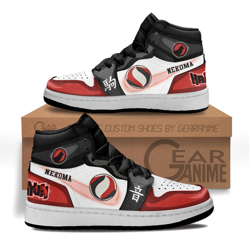 Nekoma Custom Anime Kids High-Top Leather Sneakers MV2102