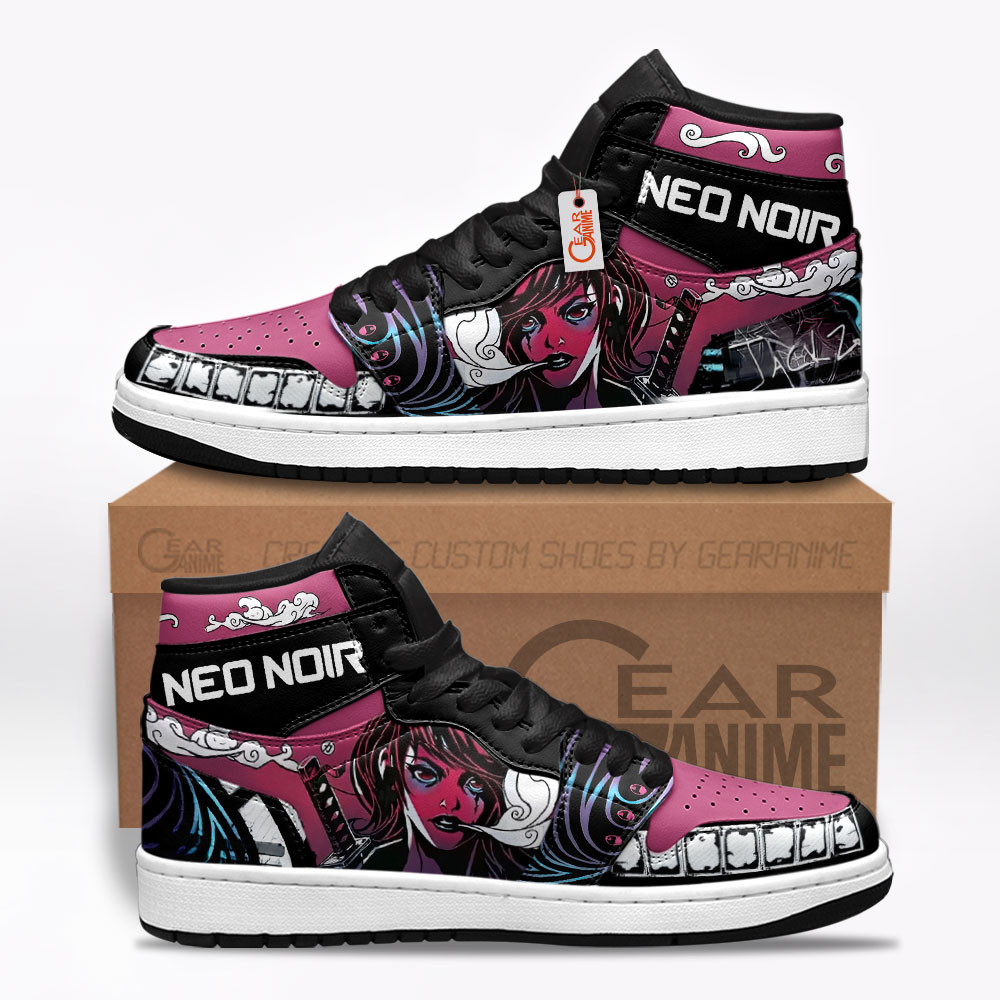 Neo-Noir Custom Gaming High-Top Leather Sneakers Game C.S Skins
