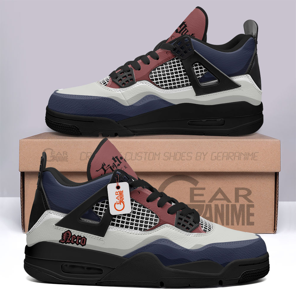 Nero Bird Retro 4 Leather Sneakers Custom Name