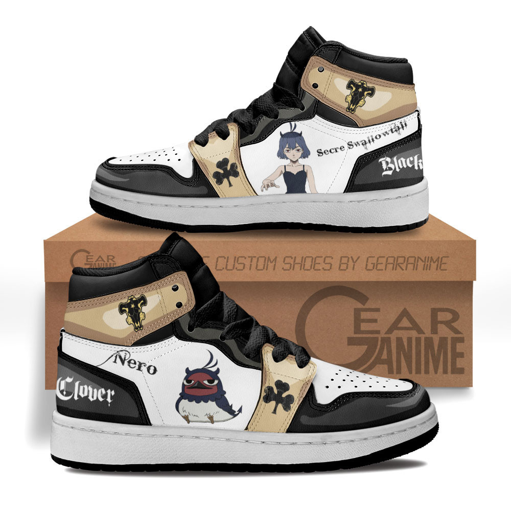 Nero Custom Anime Kids High-Top Leather Sneakers