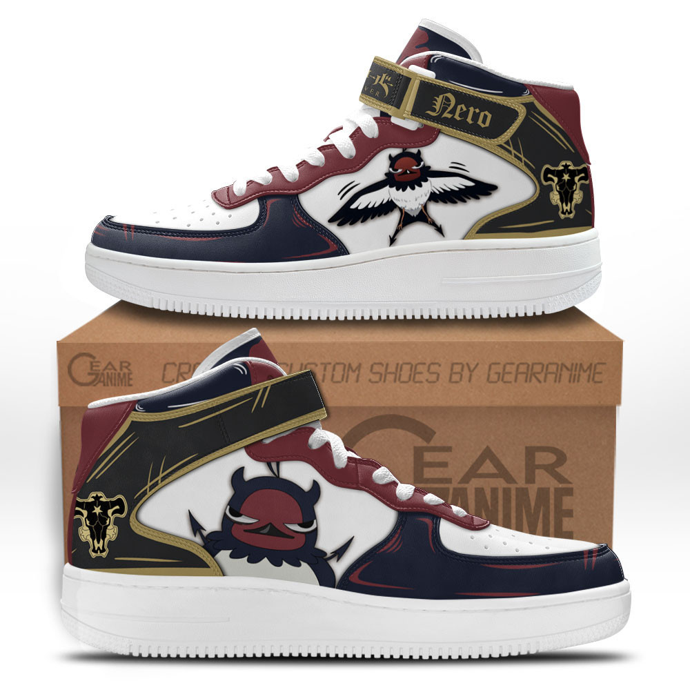 Nero Custom Anime Mid-Top Leather Sneakers