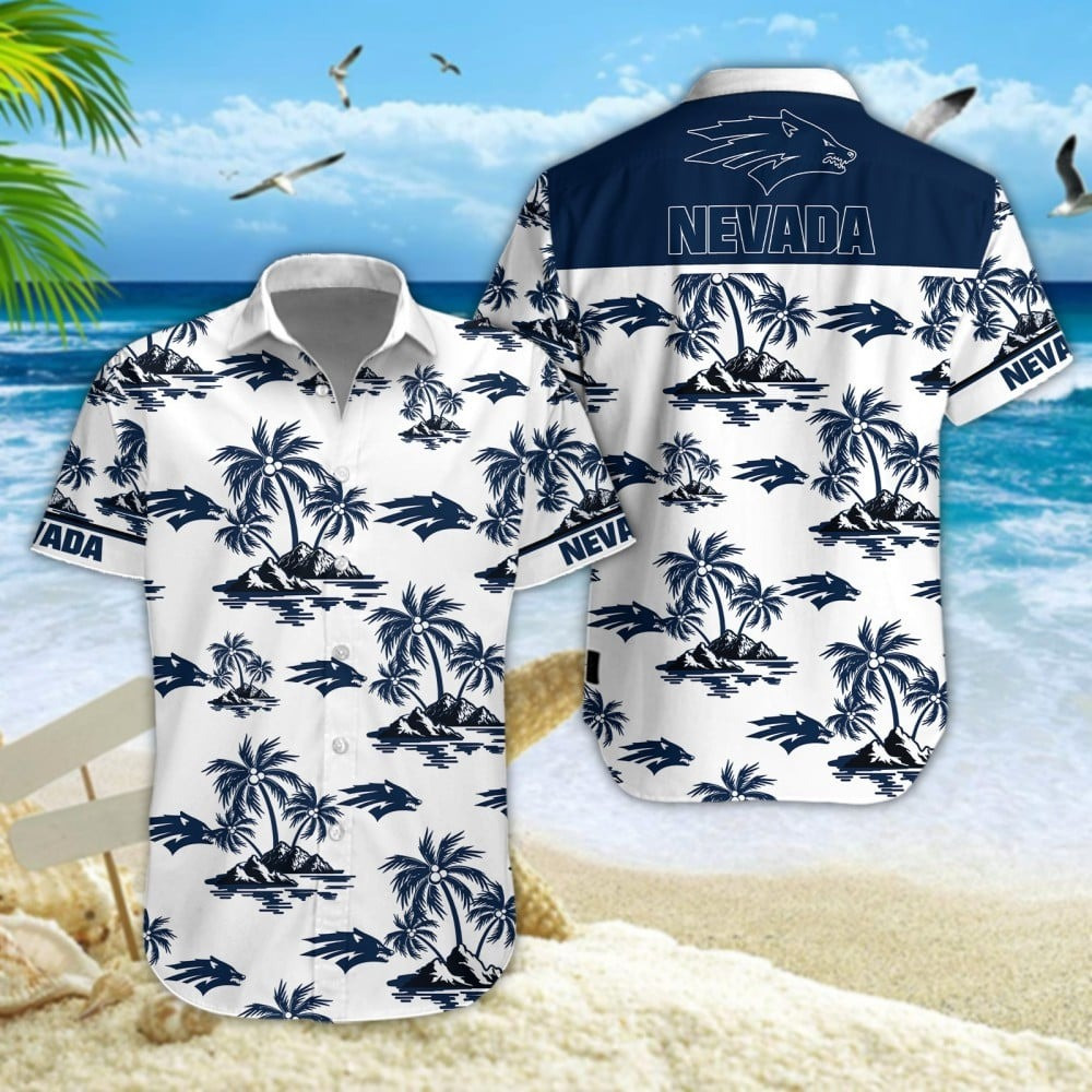 Nevada Wolf Pack Football Hawaiian Tropical Game Day Apparel Gift For Vacation Travelers
