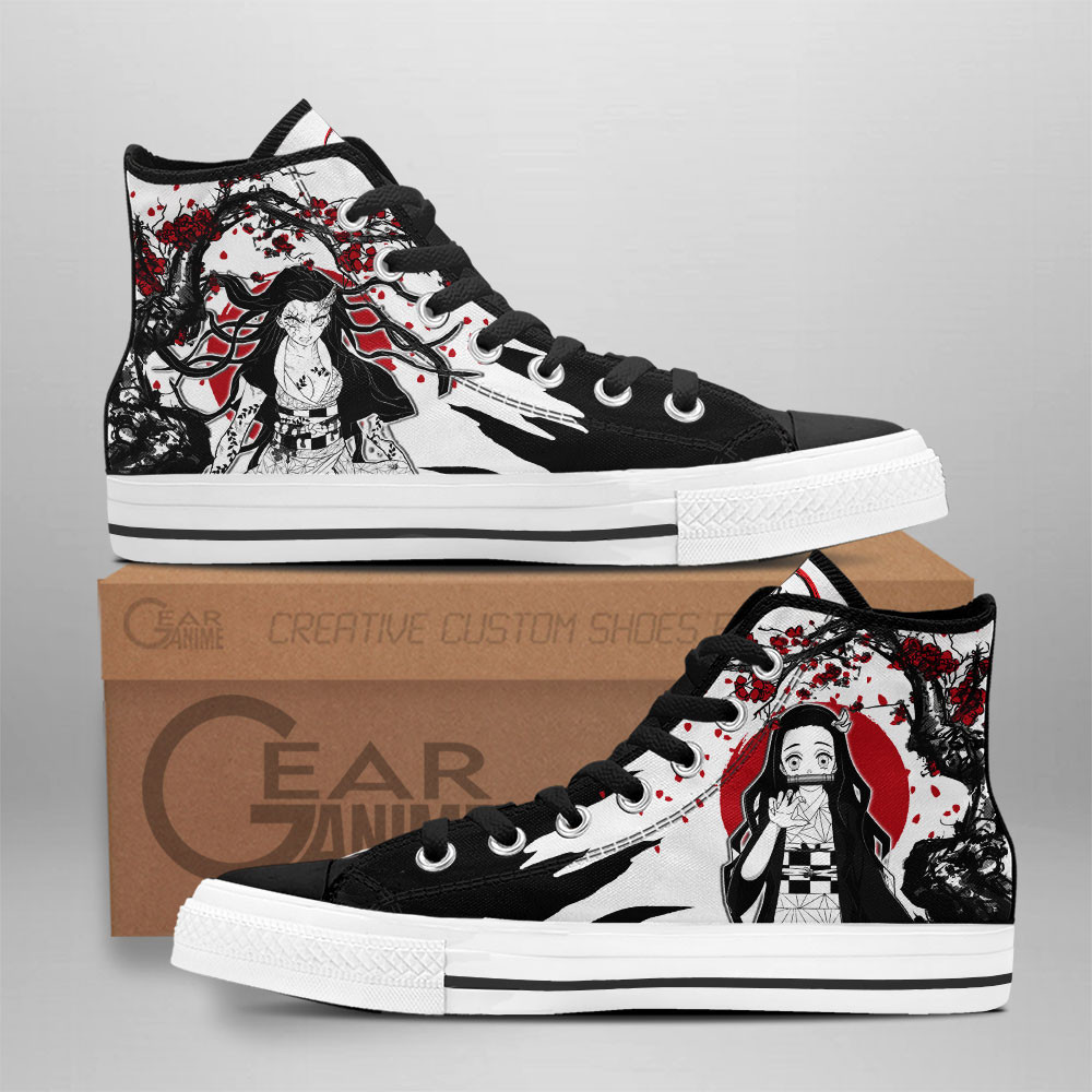 Nezuko Custom Anime High-Top Canvas Shoes