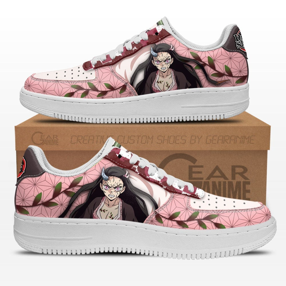 Nezuko Custom Anime Low-Top Leather Sneakers Demon Form Edition