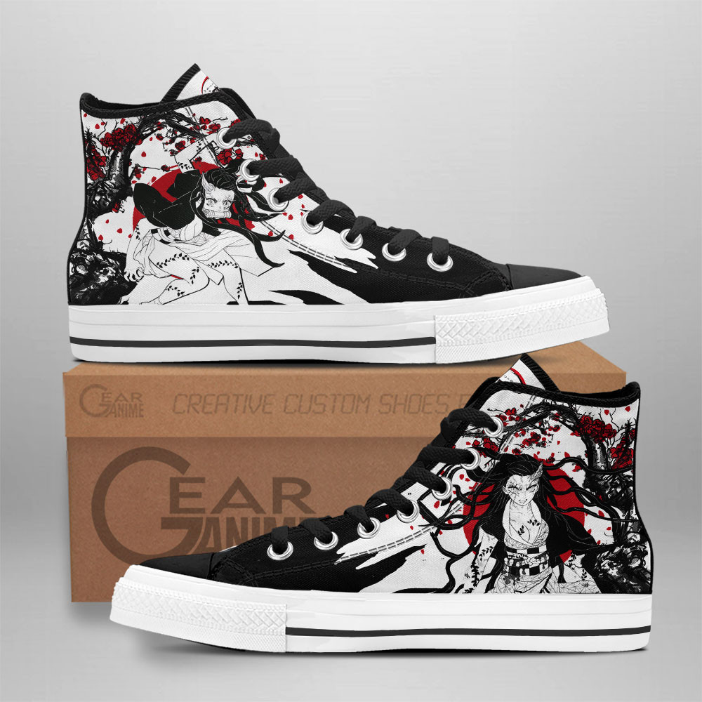 Nezuko Kamado Demon Custom Anime High-Top Canvas Shoes