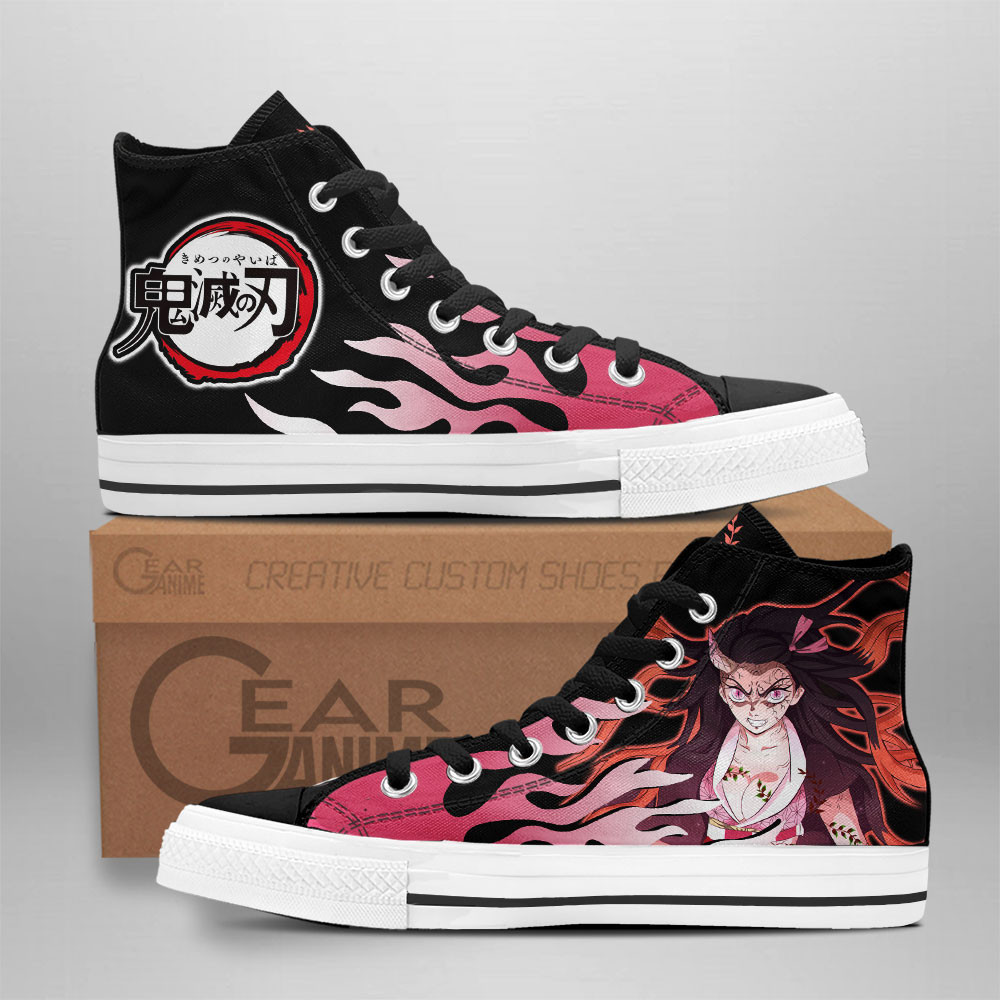 Nezuko Kamado Demon Custom Anime High-Top Canvas Shoes NTT090
