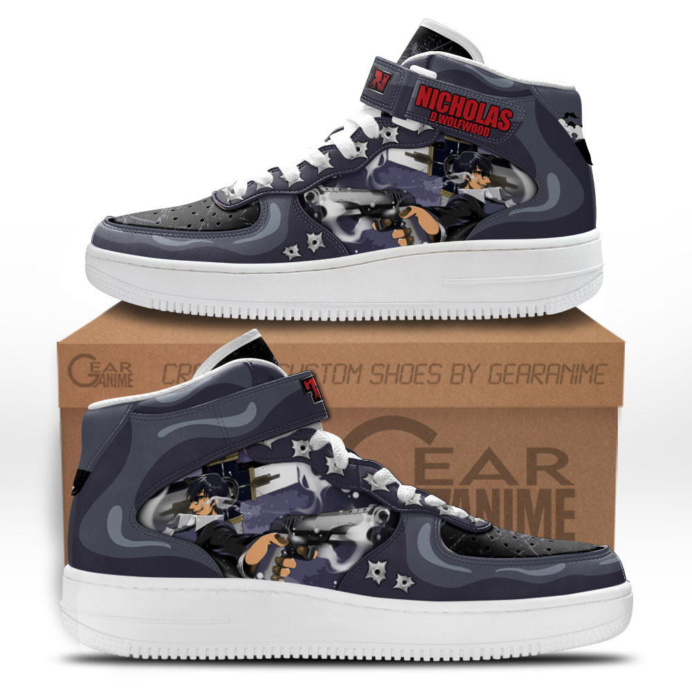Nicholas D Wolfwood Custom Anime Mid-Top Leather Sneakers