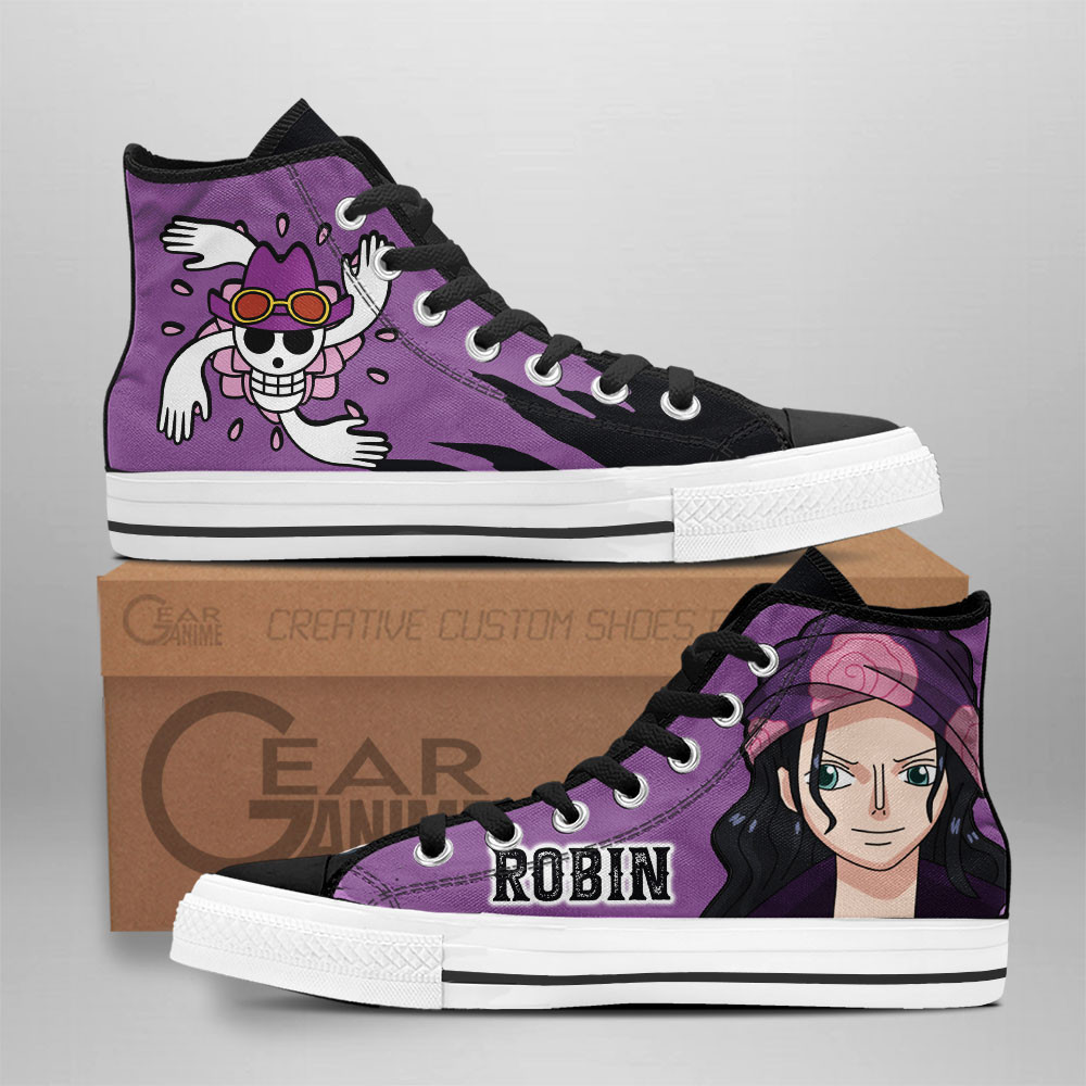 Nico Robin Custom Anime High-Top Canvas Shoes Film Red Edition