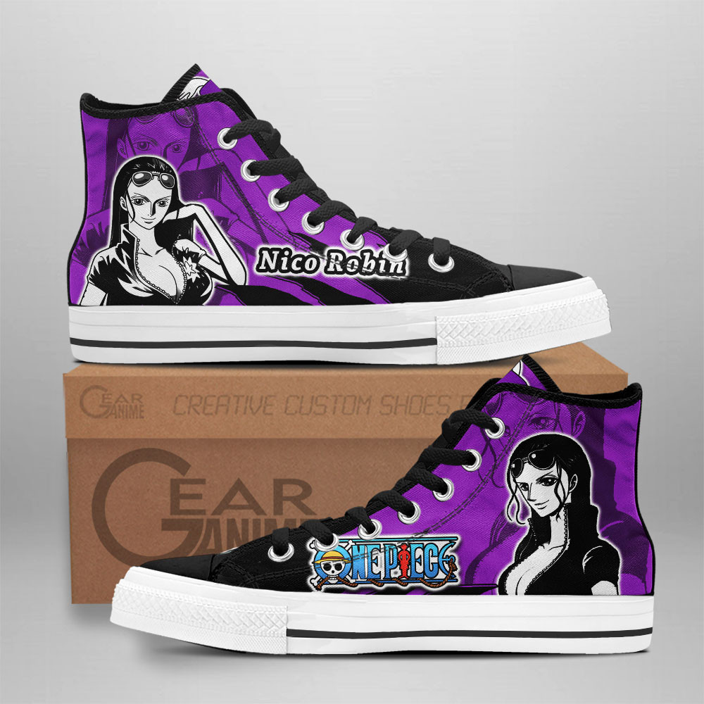 Nico Robin Custom Anime High-Top Canvas Shoes