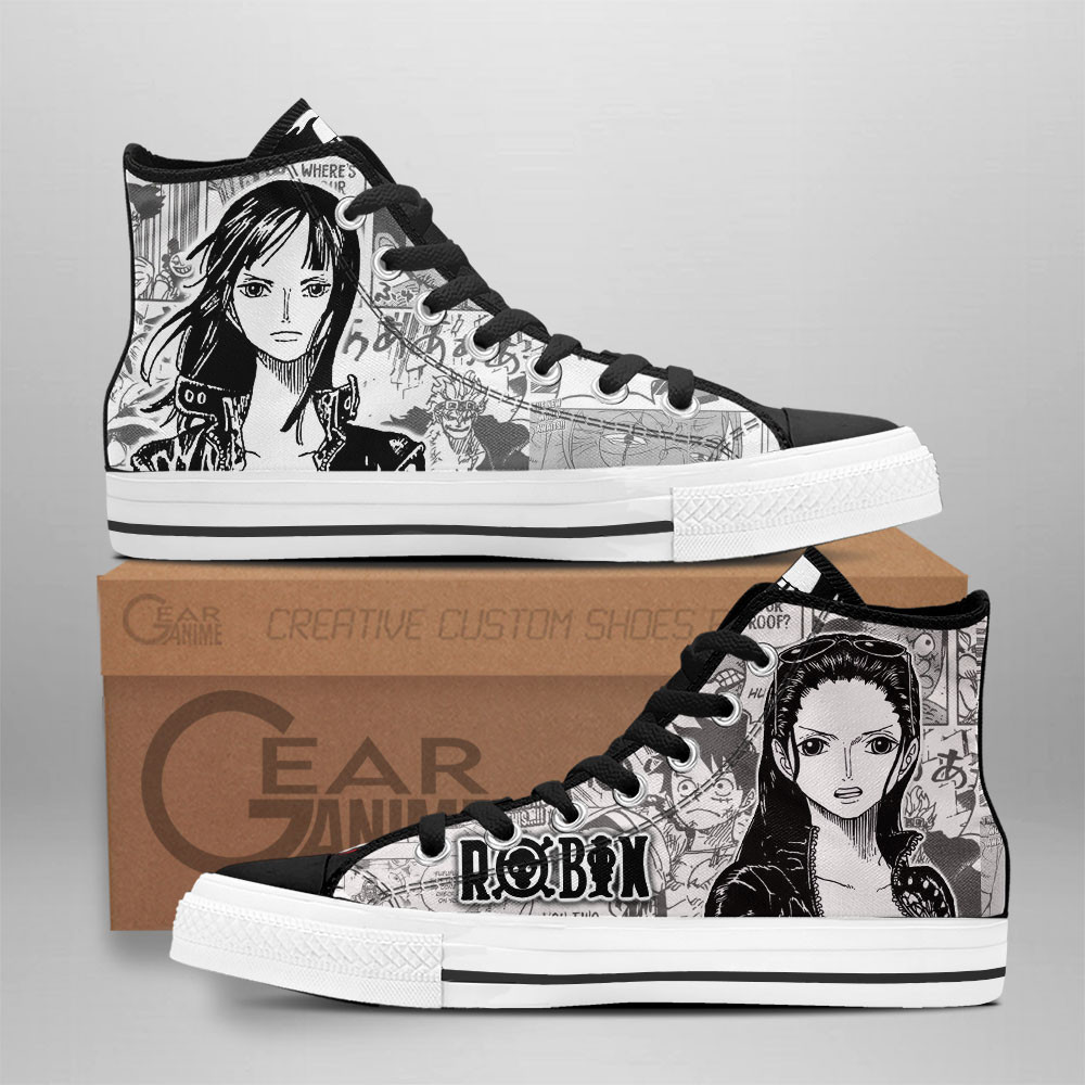 Nico Robin Custom Anime High-Top Canvas Shoes