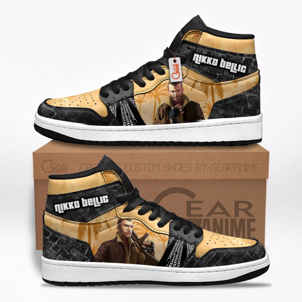 Niko Bellic Custom Gaming High-Top Leather Sneakers gamer GTA Shoes