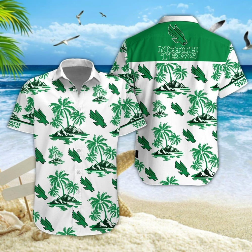 North Texas Mean Green Football Hawaiian NCAA Tropical Shirt Gifts For Sports Lovers