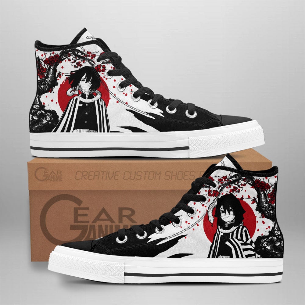 Obanai Iguro Custom Anime High-Top Canvas Shoes