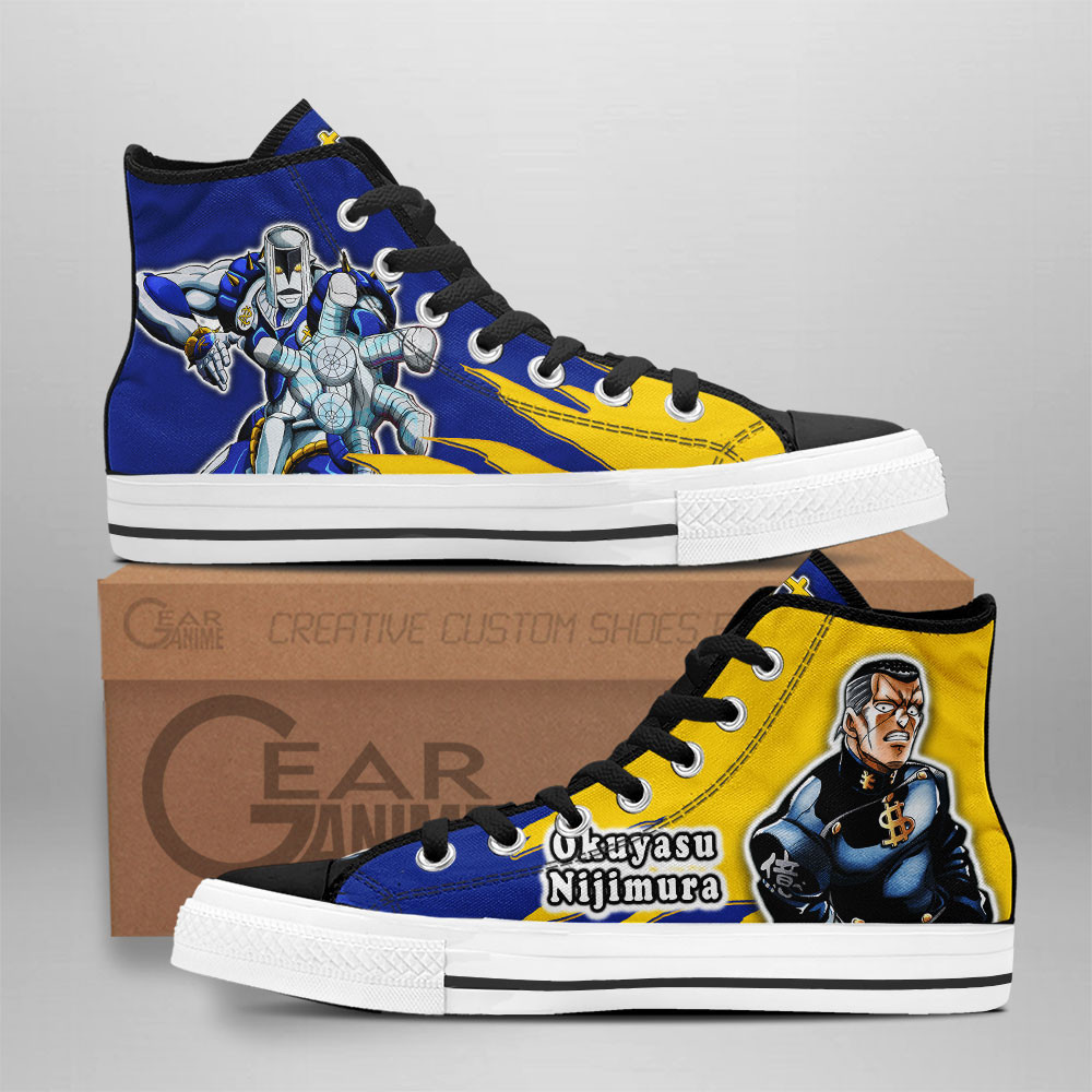 Okuyasu Nijimura Custom Anime High-Top Canvas Shoes NTT291
